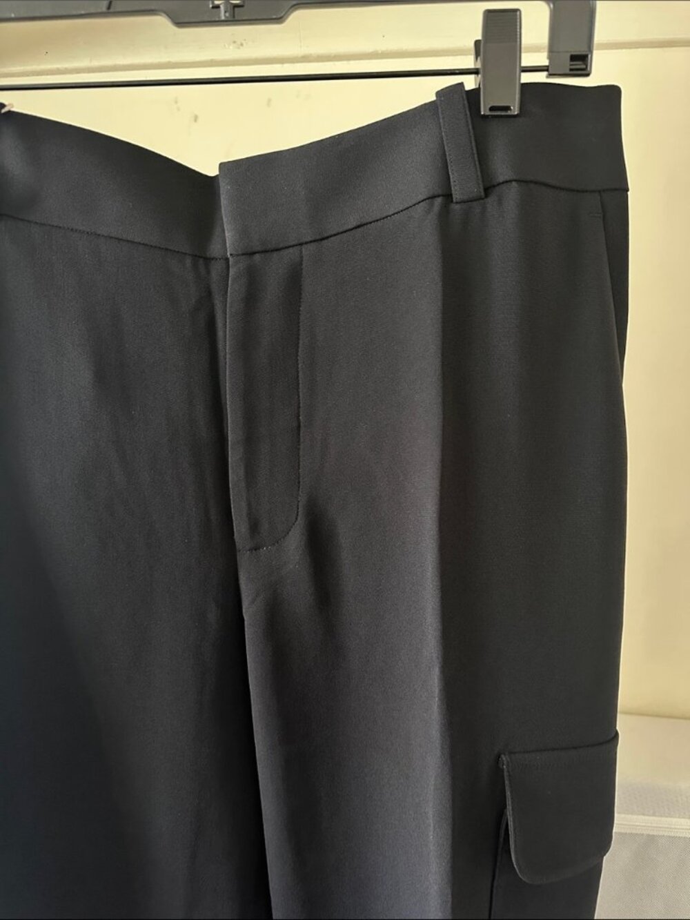 New Frame high rise crepe straight leg relaxed ankle cropped cargo trouser pants - Picture 6 of 11